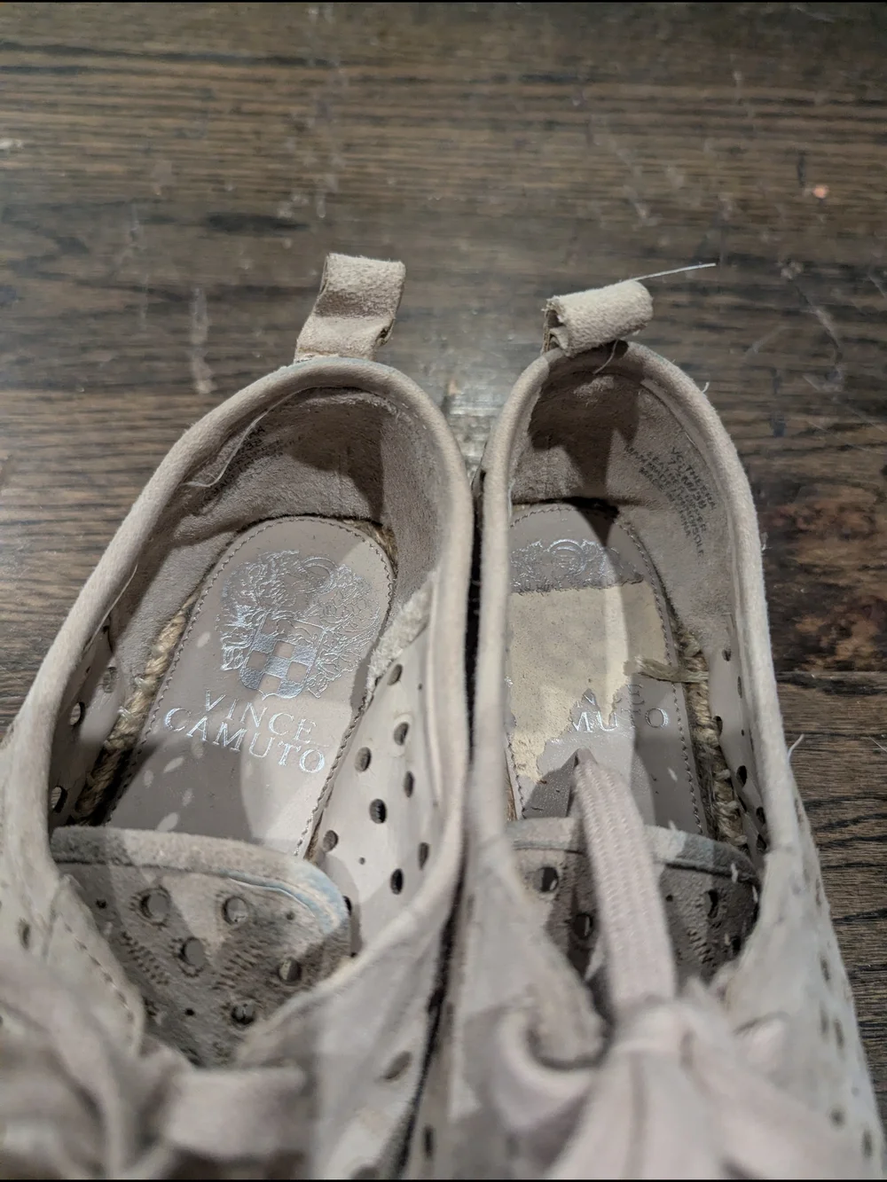 Vince Camuto Perforated Lace-Up Sneakers - Beige